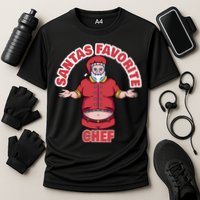 Santas Favorite Chef Funny Chef Gift Cooling Performance Crew T-Shirt