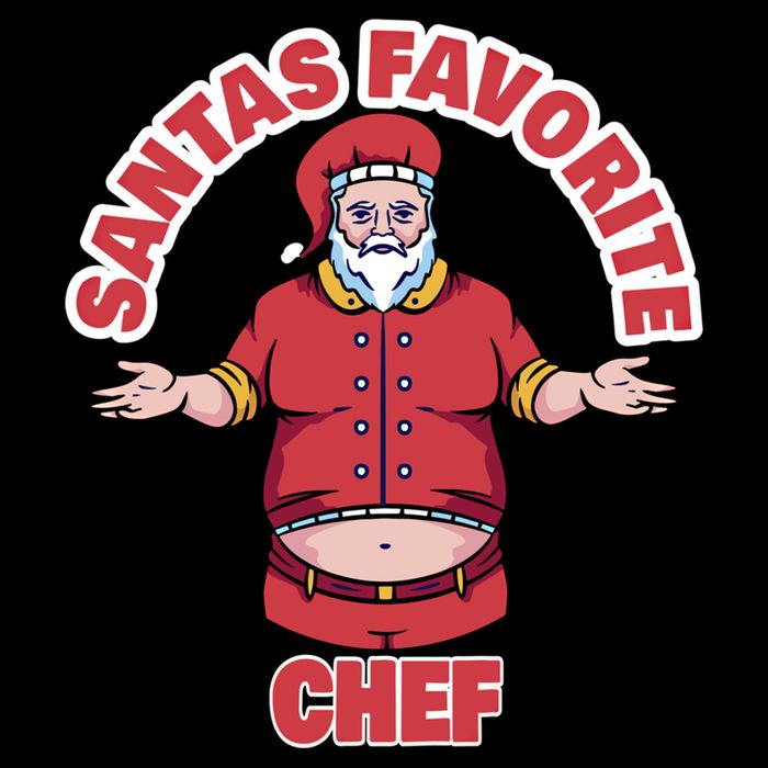 Santas Favorite Chef Funny Chef Gift 7-Panel Snapback Hat