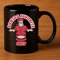 Santas Favorite Chef Funny Chef Gift 11oz C Handle Ceramic Mug