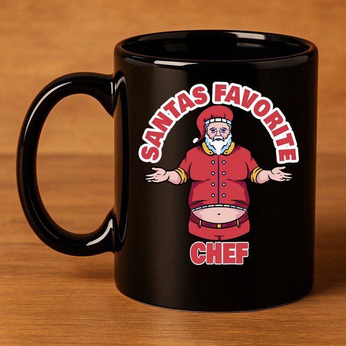 Santas Favorite Chef Funny Chef Gift 11oz C Handle Ceramic Mug