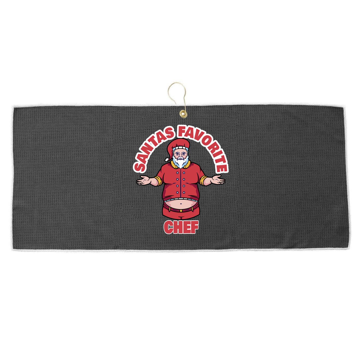 Santas Favorite Chef Funny Chef Gift Large Microfiber Waffle Golf Towel