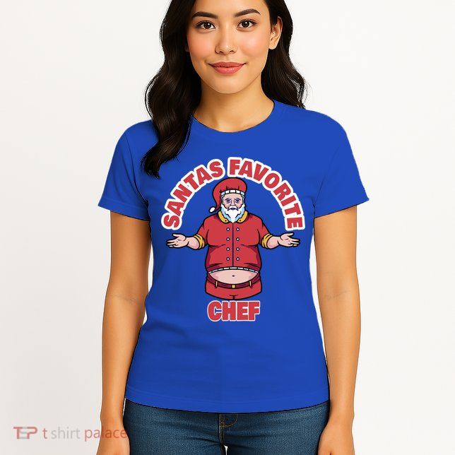 Santas Favorite Chef Funny Chef Gift Womens T-Shirt