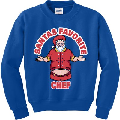 Santas Favorite Chef Funny Chef Gift Kids Sweatshirt