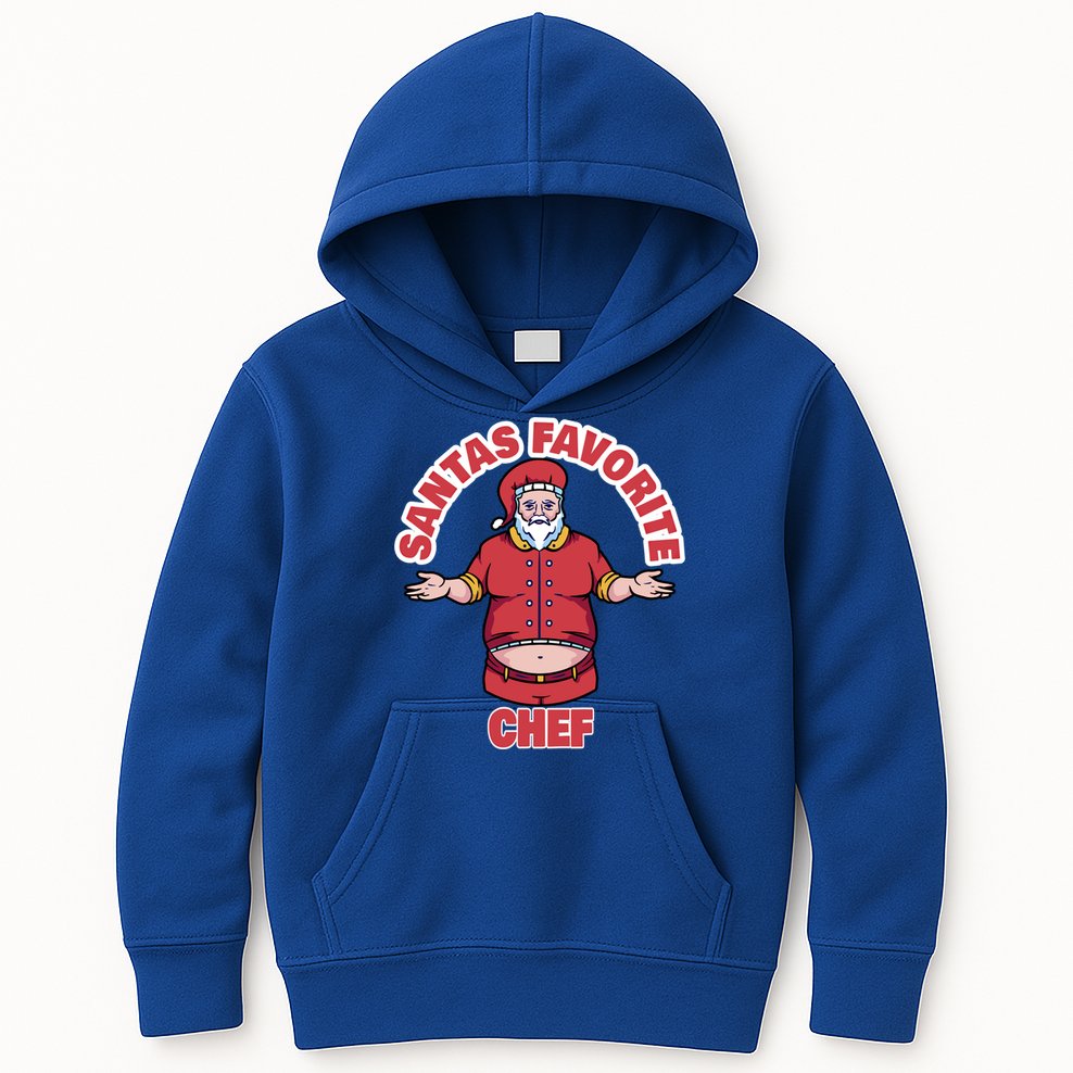 Santas Favorite Chef Funny Chef Gift Kids Hoodie