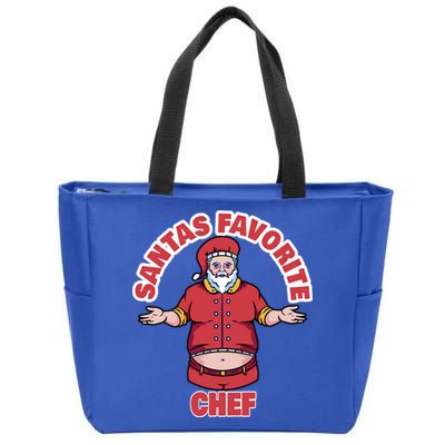 Santas Favorite Chef Funny Chef Gift Zip Tote Bag