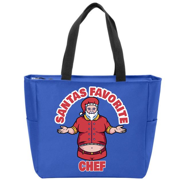 Santas Favorite Chef Funny Chef Gift Zip Tote Bag