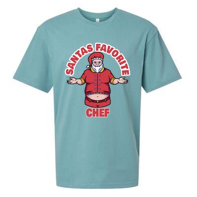 Santas Favorite Chef Funny Chef Gift Sueded Cloud Jersey T-Shirt