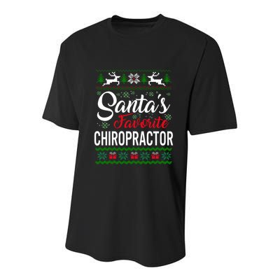 Santas Favorite Chiropractor Christmas Ugly Family Cute Gift Youth Performance Sprint T-Shirt