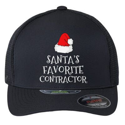 SantaS Favorite Contractor Christmas Hat Funny Xmas Flexfit Unipanel Trucker Cap