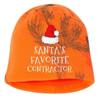 SantaS Favorite Contractor Christmas Hat Funny Xmas Kati - Camo Knit Beanie