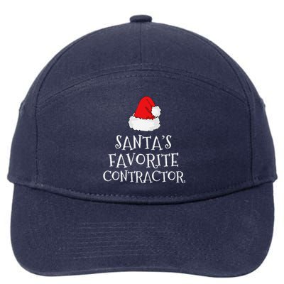 SantaS Favorite Contractor Christmas Hat Funny Xmas 7-Panel Snapback Hat