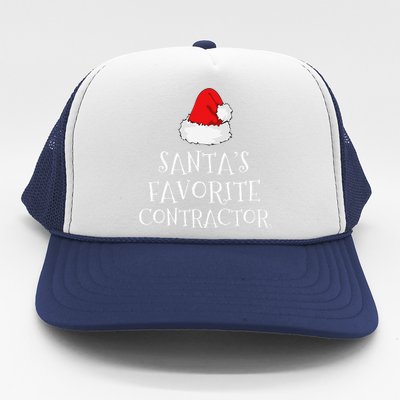 SantaS Favorite Contractor Christmas Hat Funny Xmas Trucker Hat