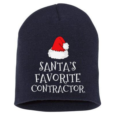 SantaS Favorite Contractor Christmas Hat Funny Xmas Short Acrylic Beanie