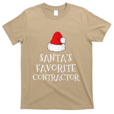 SantaS Favorite Contractor Christmas Hat Funny Xmas T-Shirt
