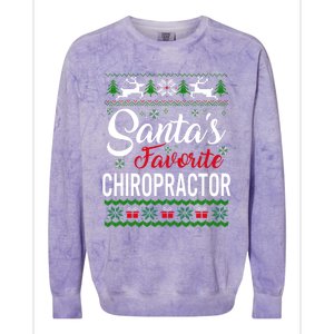 Santas Favorite Chiropractor Christmas Ugly Family Gift Colorblast Crewneck Sweatshirt