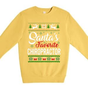 Santas Favorite Chiropractor Christmas Ugly Family Gift Premium Crewneck Sweatshirt