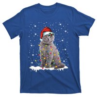 Scottish Fold Cat Funny Christmas Lights Xmas Kitten Gift T-Shirt