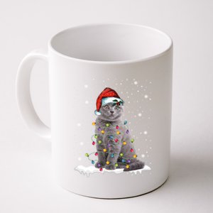 Scottish Fold Cat Funny Christmas Lights Xmas Kitten Gift Coffee Mug