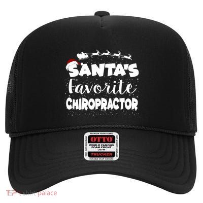 SantaS Favorite Chiropractor Christmas Gift High Crown Mesh Back Trucker Hat