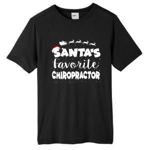 SantaS Favorite Chiropractor Christmas Gift Tall Fusion ChromaSoft Performance T-Shirt