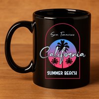 San Francisco California Summer Beach 11oz C Handle Ceramic Mug