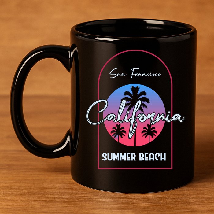 San Francisco California Summer Beach 11oz C Handle Ceramic Mug