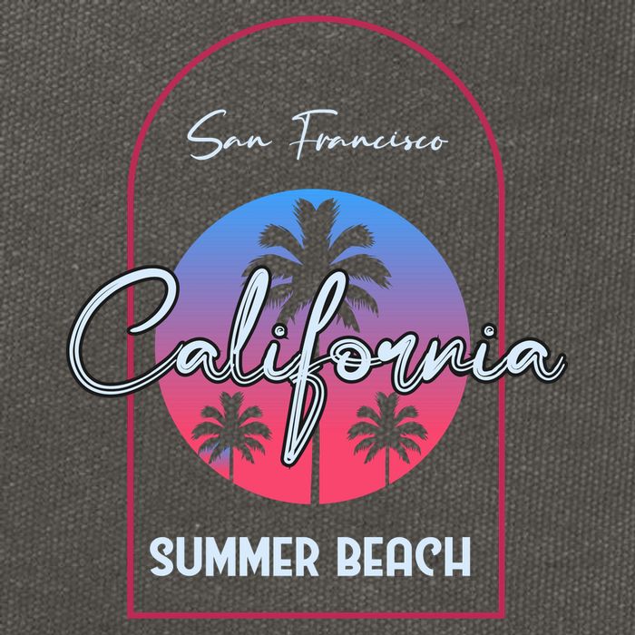 San Francisco California Summer Beach Cotton Canvas Backpack