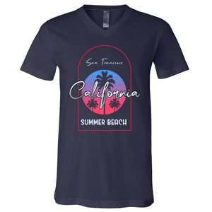 San Francisco California Summer Beach V-Neck T-Shirt