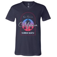 San Francisco California Summer Beach V-Neck T-Shirt