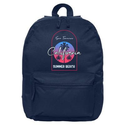 San Francisco California Summer Beach 16 in Basic Backpack