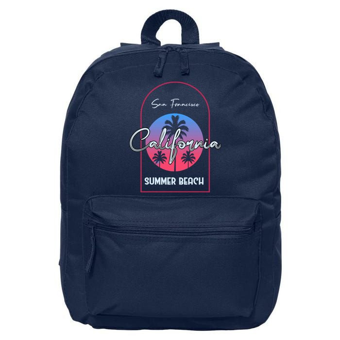 San Francisco California Summer Beach 16 in Basic Backpack