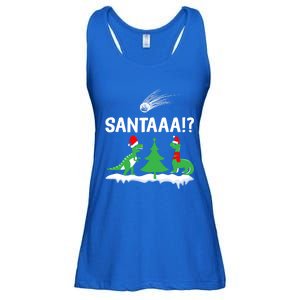 Santaa Funny Christmas Dinosaurs Meteor Xmas Humor Lover Funny Gift Ladies Essential Flowy Tank