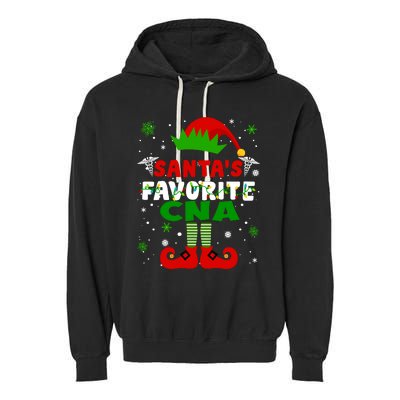 SantaS Favorite Cna Funny Christmas Gifts Garment-Dyed Fleece Hoodie