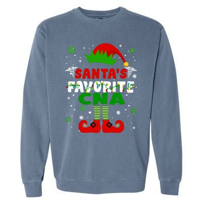 SantaS Favorite Cna Funny Christmas Gifts Garment-Dyed Sweatshirt