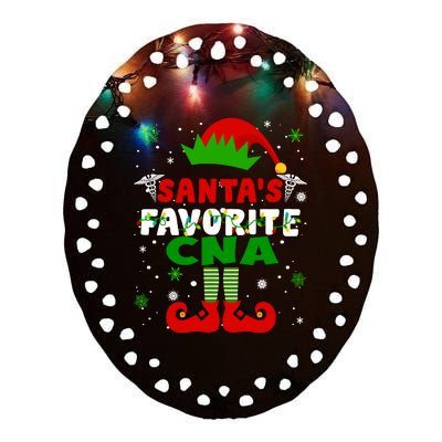 SantaS Favorite Cna Funny Christmas Gifts Ceramic Oval Ornament