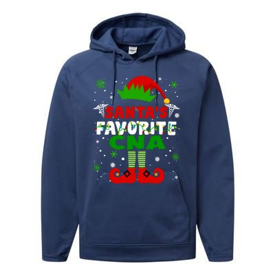 SantaS Favorite Cna Funny Christmas Gifts Performance Fleece Hoodie