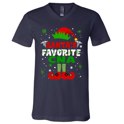 SantaS Favorite Cna Funny Christmas Gifts V-Neck T-Shirt