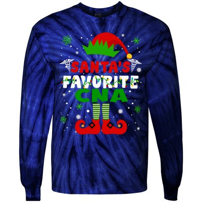 SantaS Favorite Cna Funny Christmas Gifts Tie-Dye Long Sleeve Shirt