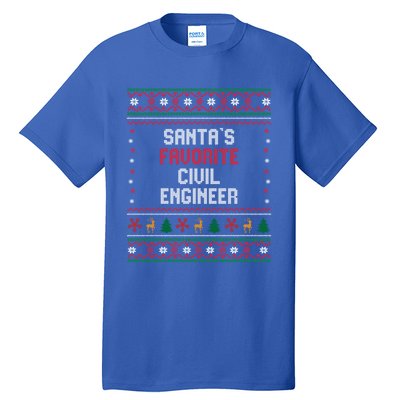 Santas Favorite Civil Engineer Gift Funny Chritsmas Pajama Cute Gift Tall T-Shirt