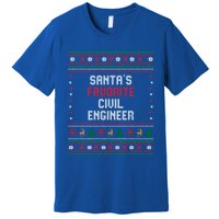 Santas Favorite Civil Engineer Gift Funny Chritsmas Pajama Cute Gift Premium T-Shirt