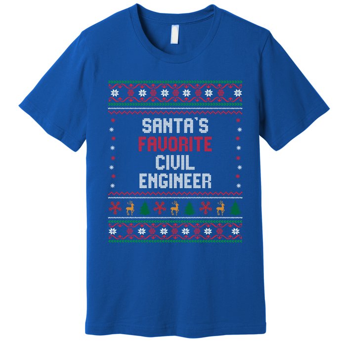 Santas Favorite Civil Engineer Gift Funny Chritsmas Pajama Cute Gift Premium T-Shirt