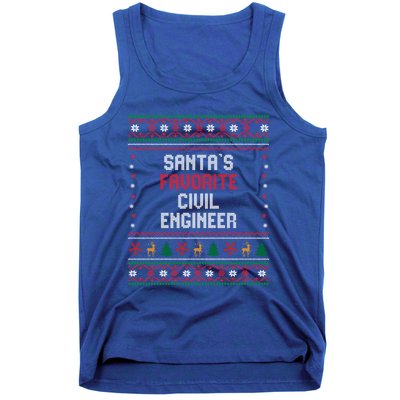 Santas Favorite Civil Engineer Gift Funny Chritsmas Pajama Cute Gift Tank Top