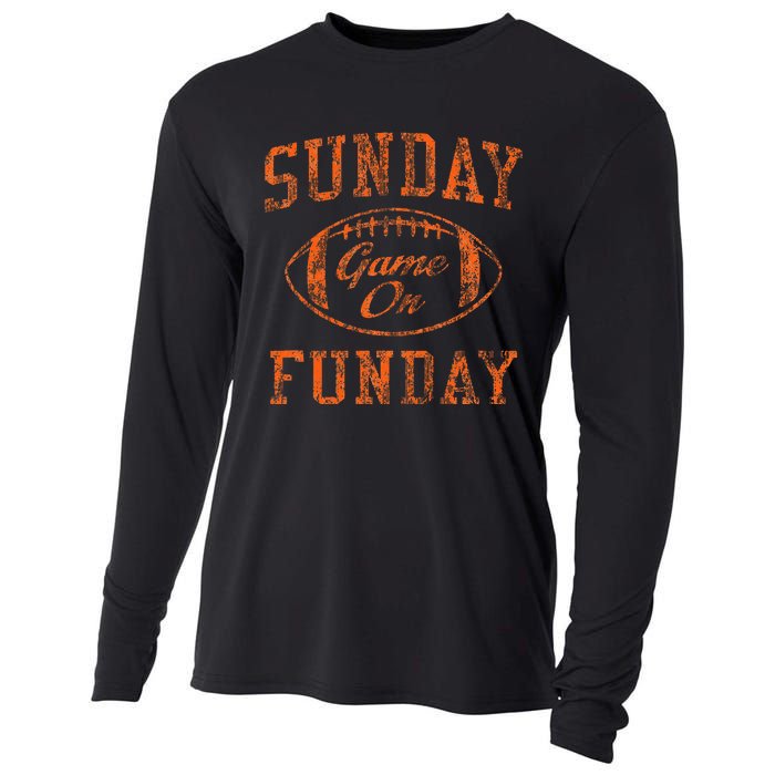 Sunday Funday Cleveland Football Retro Cooling Performance Long Sleeve Crew