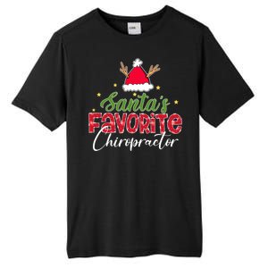 SantaS Favorite Chiropractor Christmas Gift Tall Fusion ChromaSoft Performance T-Shirt