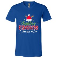 SantaS Favorite Chiropractor Christmas Gift V-Neck T-Shirt