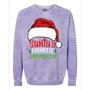 SantaS Favorite Chiropractor Funny Christmas Chiropractor Gift Colorblast Crewneck Sweatshirt