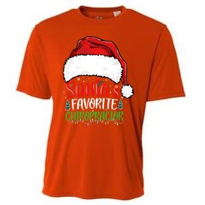 SantaS Favorite Chiropractor Funny Christmas Chiropractor Gift Cooling Performance Crew T-Shirt