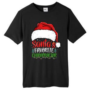 SantaS Favorite Chiropractor Funny Christmas Chiropractor Gift Tall Fusion ChromaSoft Performance T-Shirt