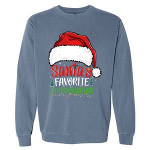 SantaS Favorite Chiropractor Funny Christmas Chiropractor Gift Garment-Dyed Sweatshirt