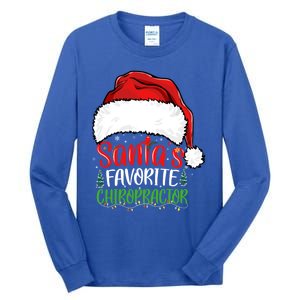 SantaS Favorite Chiropractor Funny Christmas Chiropractor Gift Tall Long Sleeve T-Shirt